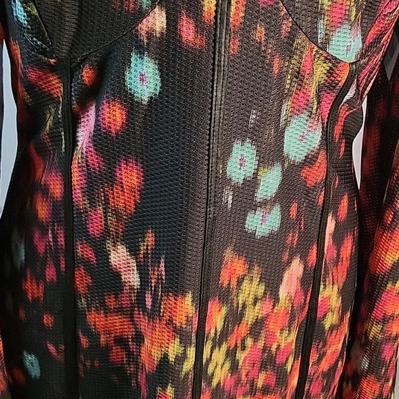 Guess Floral Mini Dress w/Leather Trim - Picture 10 of 10